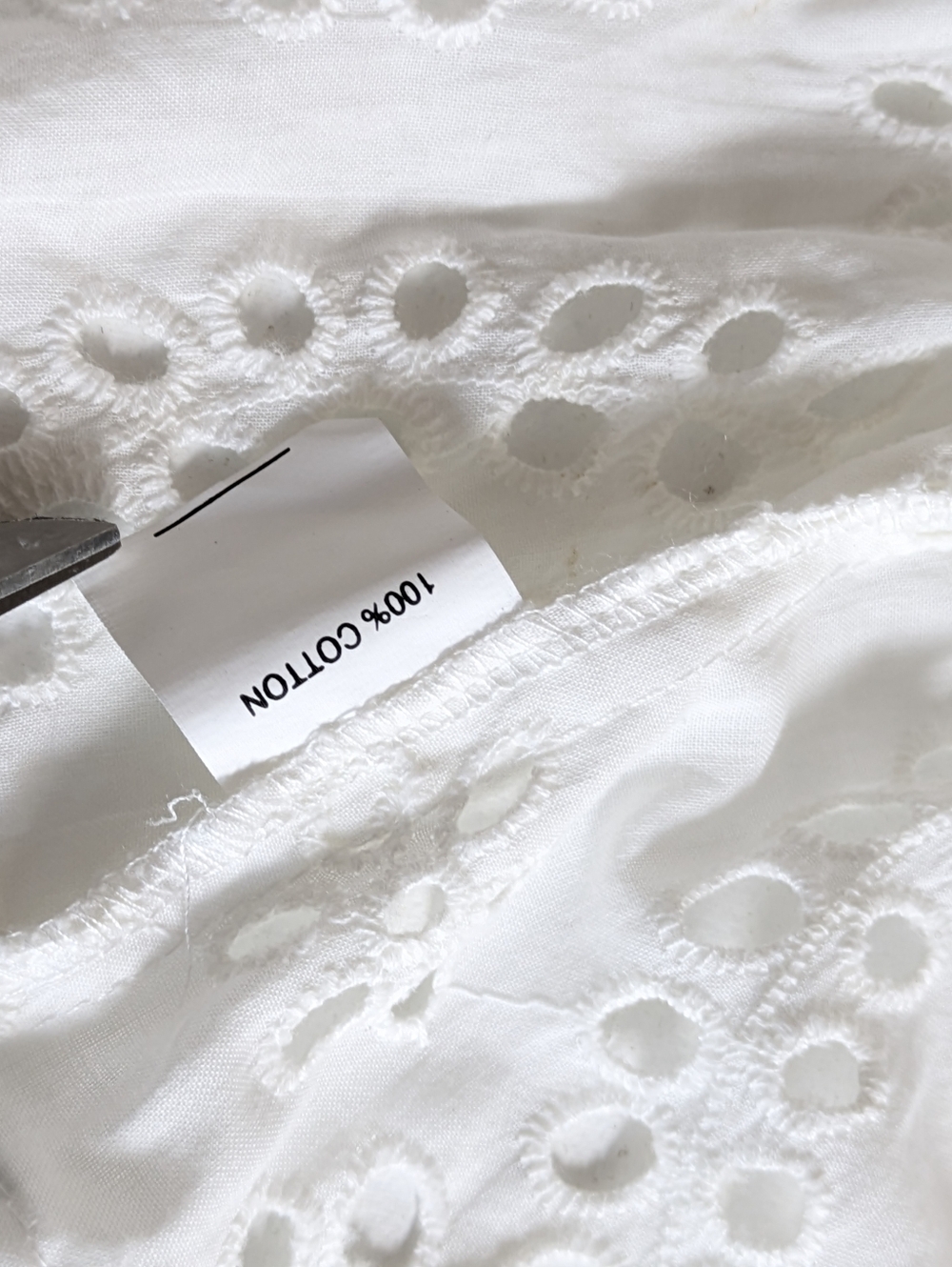 Kamiseta Eyelet Button Down Top Blouse Cream Sz S Puff Sleeve Romantic Lace EUC - Picture 11 of 14